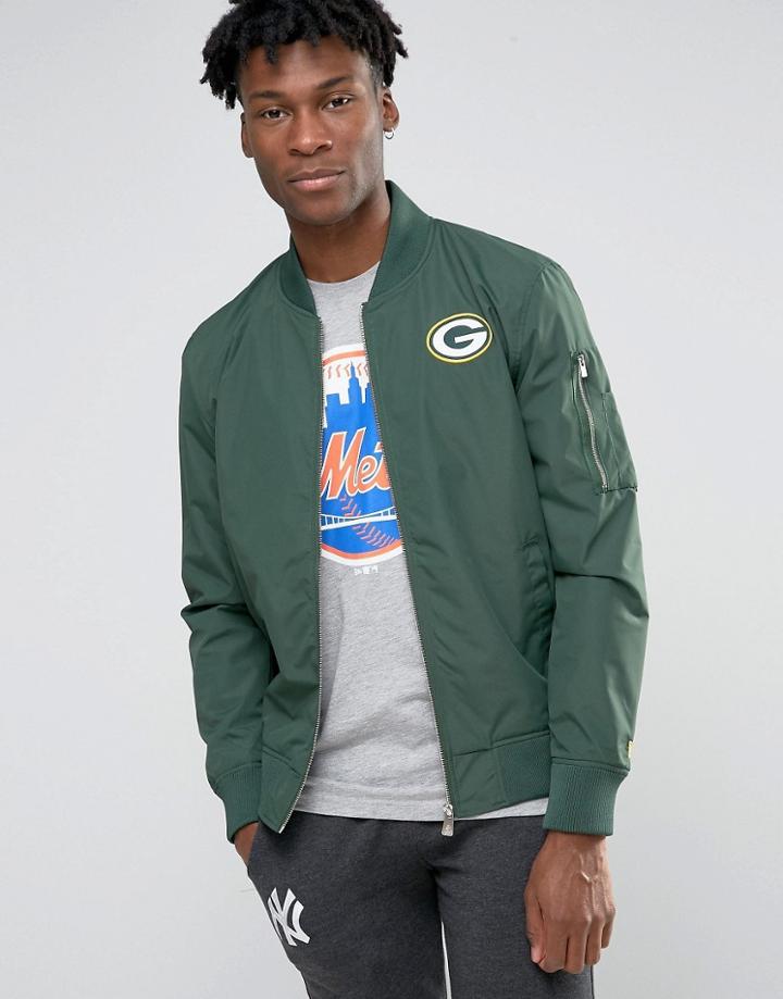 New Era Packers Bomber Jacket - Green