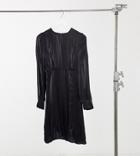 Y.a.s. Tall Shine Silky Lace Trim Mini Dress In Black
