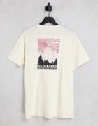 Napapijri Latemar Mountain Back Print T-shirt In Cream-white