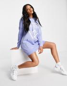 Guess Logo Hoodie Dress In Lilac-purple