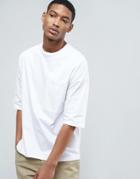 Asos Heavyweight Oversized T-shirt With Oversized Pocket In White - White