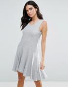 Liquorish Jersey A Line Dress - Gray