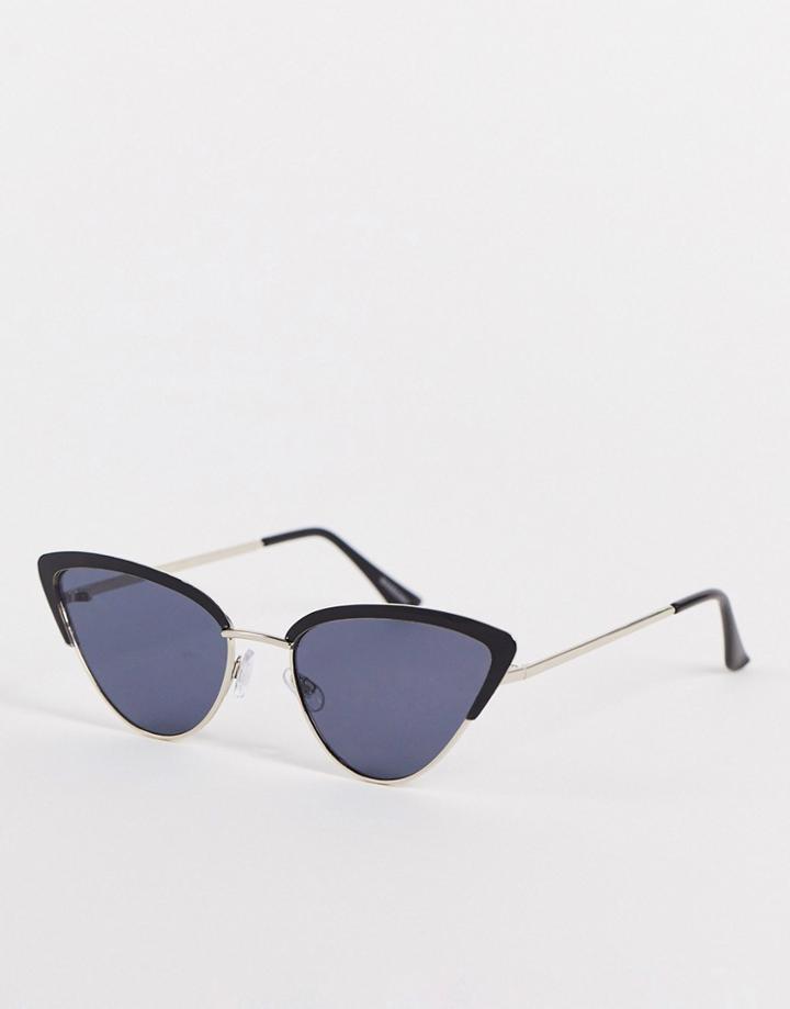 Madein Cateye Sunglasses With Gold Frames-black