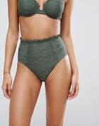 Asos Mix And Match Crochet High Waist Bikini Bottom - Green