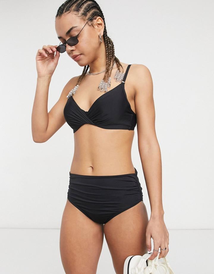 Ck Swim Liquid Underwire Bikini Top In Black