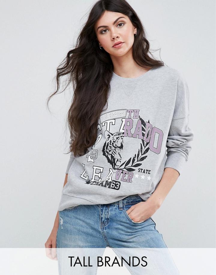 New Look Tall Logo Sweatshirt Sweater - Gray