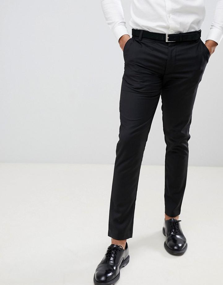 Boohooman Skinny Fit Suit Pants In Black - Black