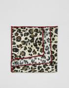 7x Pocket Square Animal Print In Box - Beige
