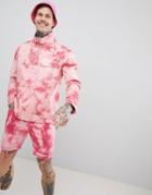 Asos Design Festival Two-piece Denim Windbreaker In Pink Tie Dye - Pink