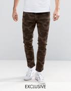 Brooklyn Supply Co Skinny Fit Jeans In Gray Camo - Gray