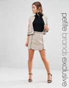 Alter Petite Scallop Hem Skirt With Piping Detail Co-ord - Tan