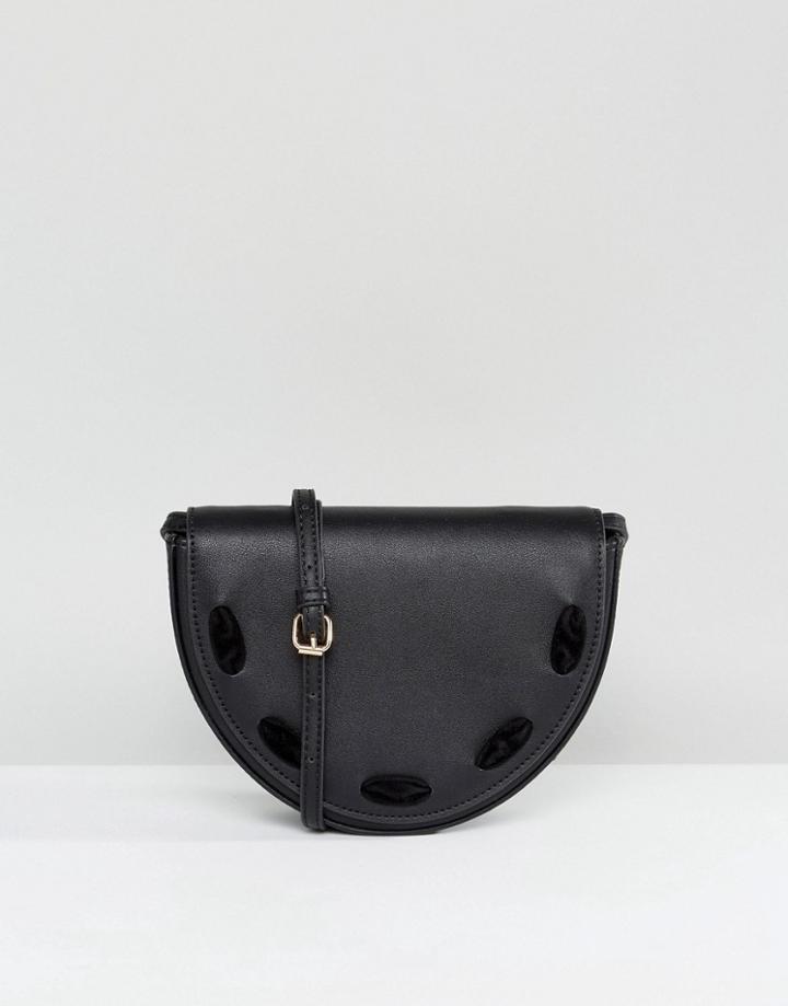 Liquorish Crescent Saddle Bag - Black