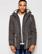 Native Youth Hooded Explorer Jacket - Gray