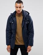 Casual Friday Parka With Removable Hood - Navy