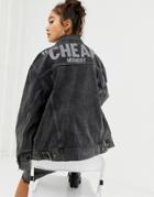 Cheap Monday Reflective Logo Denim Jacket With Recycled Polyester & Organic Cotton - Black