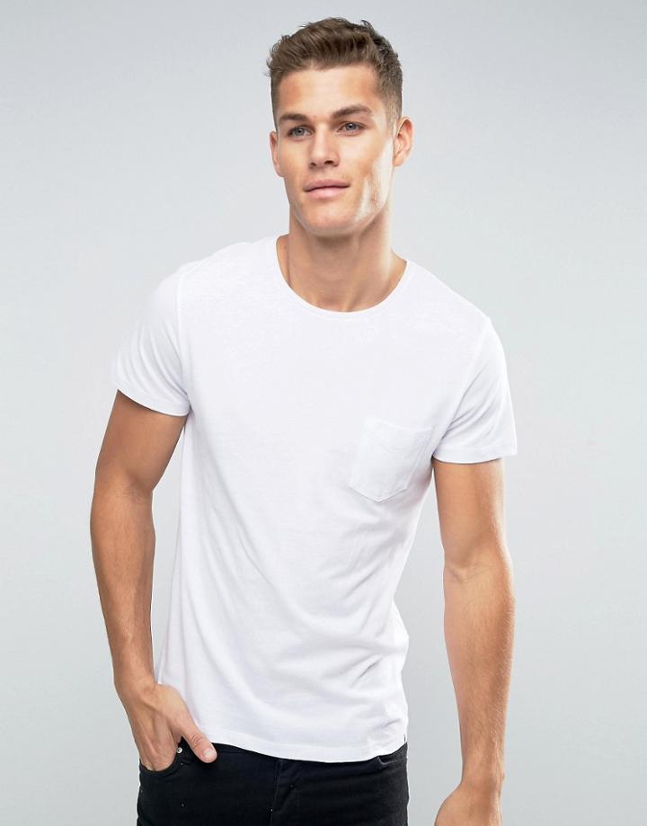 Jack And Jones Crew Neck Pocket T-shirt - White