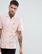 Lyle & Scott Linen Blend Revere Collar Shirt In Pink - Pink