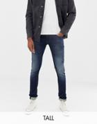 Nudie Jeans Co Tall Tight Terry Super Skinny Jeans Strong Worn - Blue