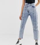 Reclaimed Vintage The 89' Slim Leg Jean With Reworked And Distressed Seams - Blue