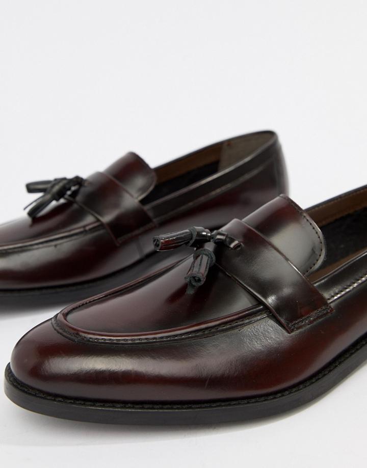 Next Tassel Loafer In Burgundy - Red