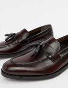 Next Tassel Loafer In Burgundy - Red
