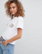 Miss Selfridge Crown Motif T-shirt - White
