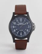 Timex Arcadia Leather Watch 40mm Exclusive To Asos - Brown