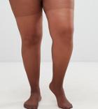 Asos Design Curve 15 Denier Nude Tights In Umber - Brown
