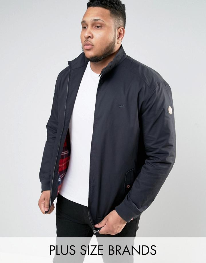 Duke Plus Harrington Jacket In Dark Navy - Navy