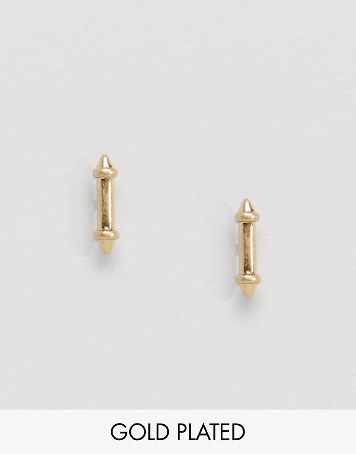 Pilgrim Gold Plated Bar Earrings - Gold