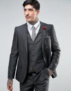 Harry Brown Slim Fit Twill Suit Jacket - Gray