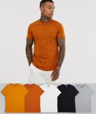 Asos Design 5 Pack Organic T-shirt With Crew Neck Save