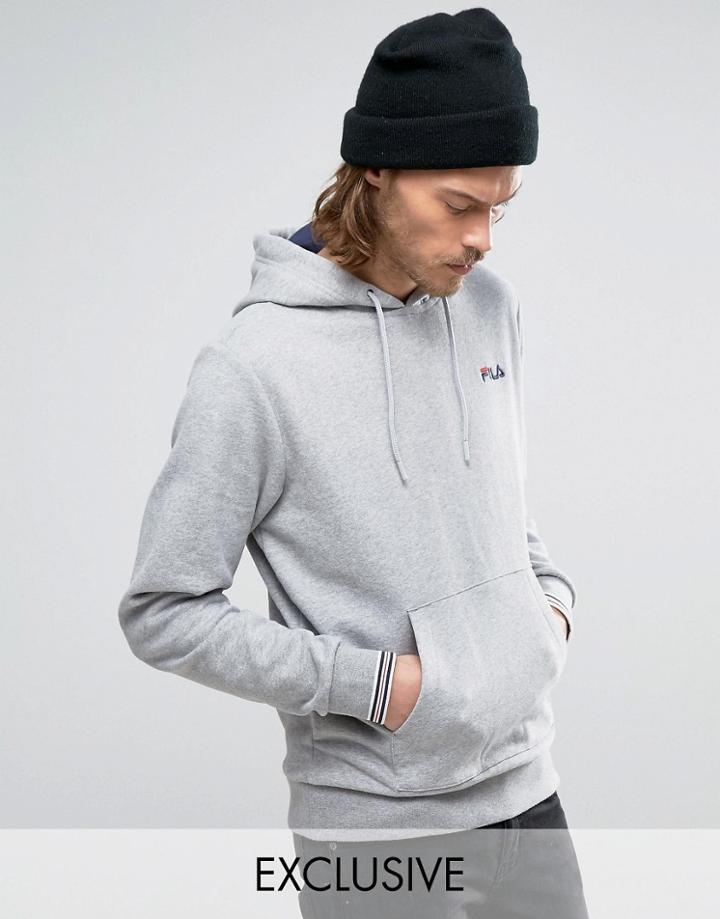 Fila Vintage Hoodie With Small Script - Gray
