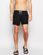 Asos Short Length Swim Shorts In Black - Black