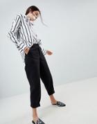 Asos Design Bree Combat Pants In Washed Black - Black