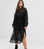 Religion Plus Sheer Kimono Dress In Zebra - Black