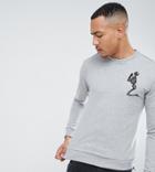 Religion Tall Skeleton Crew Neck Sweat - Gray