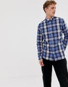 Selected Homme Regular Fit Checked Shirt In Navy - Navy