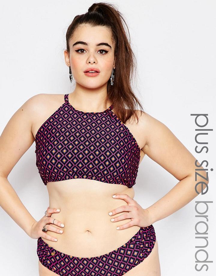 Raisins Plus Flor Flounce Bikini Top - Black Nights