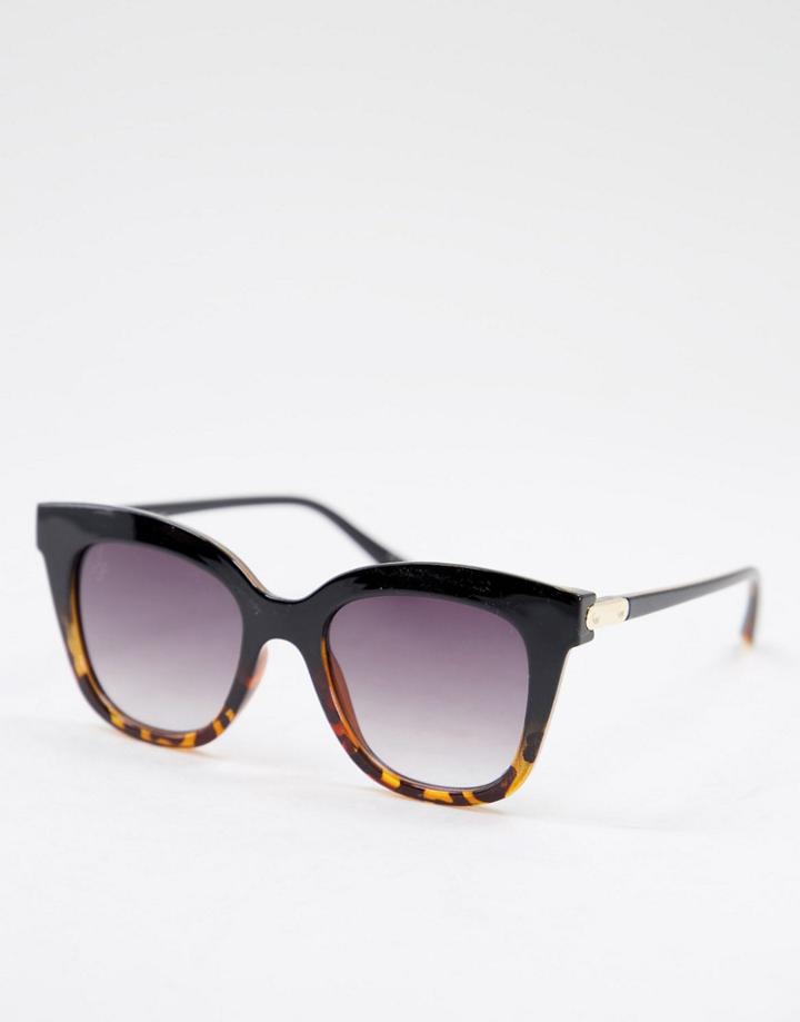 Jeepers Peepers Women's Square Sunglasses In Black & Tort
