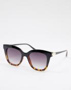 Jeepers Peepers Women's Square Sunglasses In Black & Tort