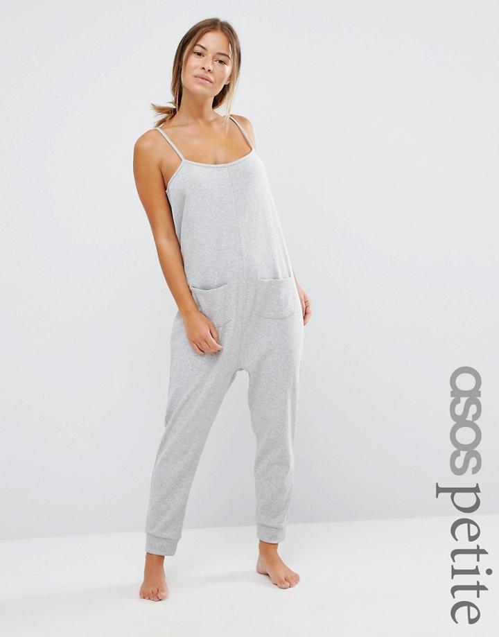 Asos Petite Lounge Marl Jersey Jumpsuit - Gray