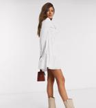 Stradivarius Poplin Shirt Dress In White