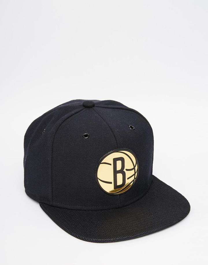 Mitchell & Ness Carat Brooklyn Nets Snapback Cap - Black