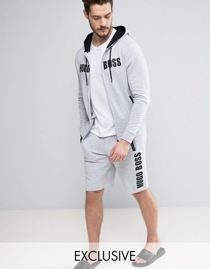 Boss Black By Hugo Boss Side Logo Lounge Shorts - Gray