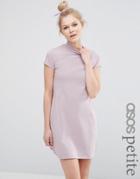 Asos Petite A-line Shift Dress With High Neck - White $21.00