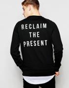 Jack & Jones Sweatshirt With Reflective Back Print - Black
