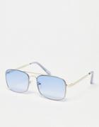 Svnx Mini 70's Aviator Sunglasses In Blue