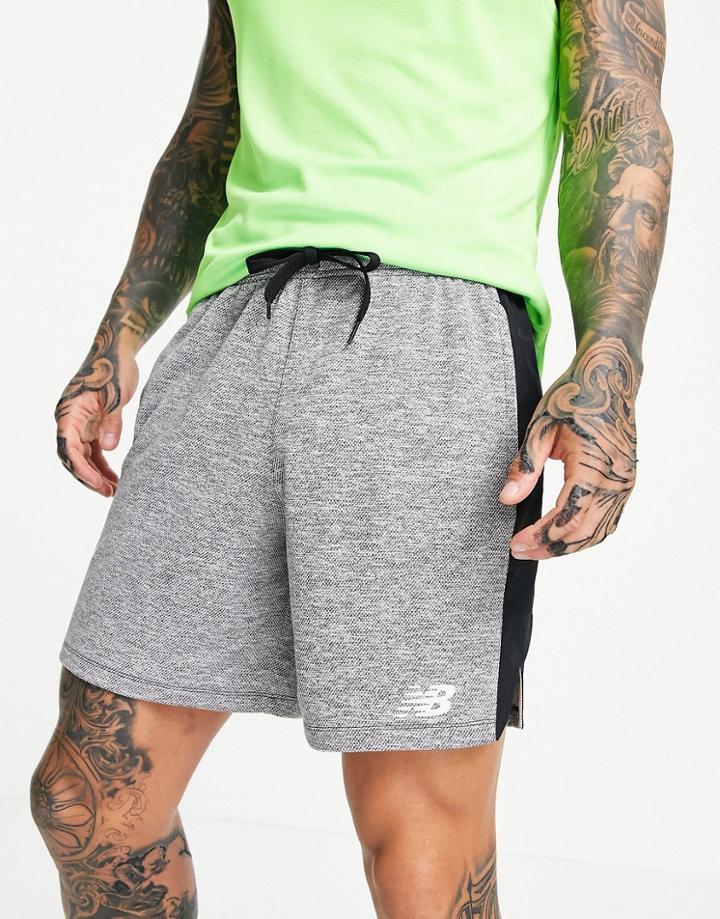 New Balance Training Lightweight Knit Shorts In Gray-grey