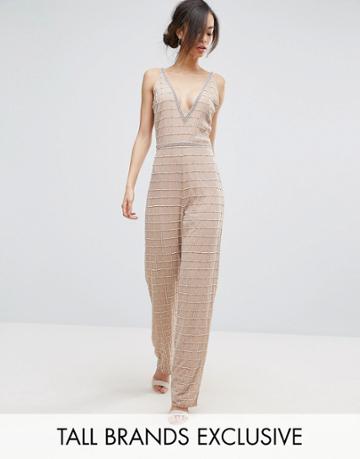 Maya Tall All Over Embellished Jumpsuit - Pink